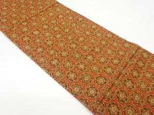 変わり亀甲に華紋模様織出し全通袋帯